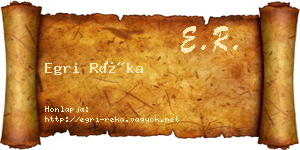 Egri Réka névjegykártya